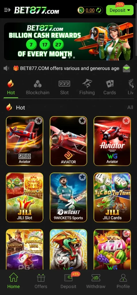 bet877-game-lobby